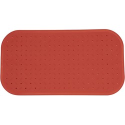 MSV Douche/bad anti-slip mat badkamer - rubber - terracotta - 36 x 97 cm - Badmatjes