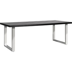 Richmond Dining table Nalo 220 with silver u-leg (Black)