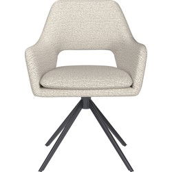 Eetkamerstoel Mos Off-White Metalen Swivel - Giga Meubel