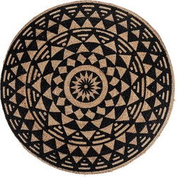 Bombay Rug - Rug in braided jute nature/ black, Ø120 cm