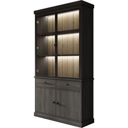 Meubella - Buffetkast Vince 1 - Zwart eiken - 124 cm