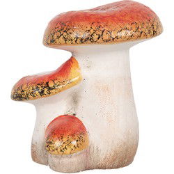 Clayre & Eef Decoratie Paddenstoel Rood Wit Keramiek