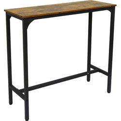 FURNILUX - Vintage Bartafel  industrieel - Rustiek Bruin met extra versteviging in de hoeken - Metaal - 110x40x100 cm