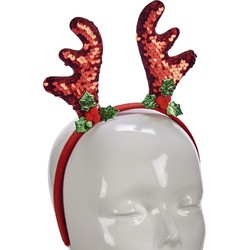 Krist+ kerst haarband - rendier gewei - 21 cm -A kunststof - Verkleedattributen