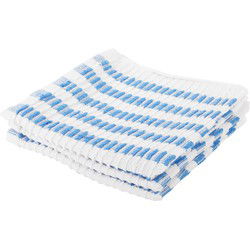 Vaatdoekjes - 9x - wit/blauw - 35 x 33 cm - schoonmaakdoek - Vaatdoekjes
