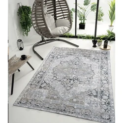 Ninova Vintage Grijs vloerkleed - Wasbaar - 140 X 200 CM