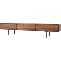 Fawn lowboard 3 drawers houten tv meubel walnut - 220 x 45 cm