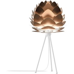 Aluvia Mini tafellamp brushed bronze - met tripod wit - Ø 40 cm
