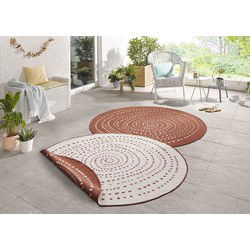Rond Binnen & Buiten vloerkleed - Bali Terracotta/Crème Omkeerbaar - Ø 200 CM