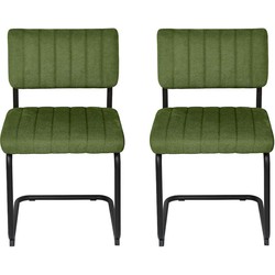 Feel Furniture - Luxe Rib stoel - Groen - 2 stuks