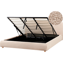 BLAGNAC - Bed met opbergruimte - Beige - 180 x 200 cm - Bouclé