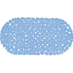MSV Douche/bad anti-slip mat - badkamer - pvc - lichtblauw - 35 x 68 cm - Badmatjes