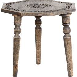 WANDILO - Bijzettafel - Donkerbruin - 48 x 48 cm - Mangohout