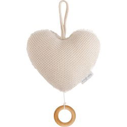Baby's Only Gebreid baby Muziekdoosje - Muziekhanger hart Classic - Zand