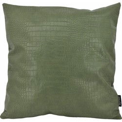 Croco Groen | 45 x 45 cm | Kussenhoes | PU Leder