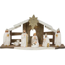 IKO kerststal compleet - met beeldjes - en verlichting - L28 x H15 cm - Kerststallen