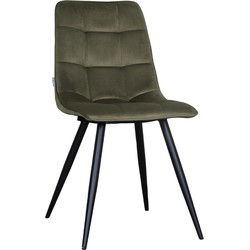 LABEL51 Eetkamerstoel Bistro - Hunter - Fluweel - Black Frame