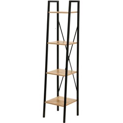 Boekenplank Met 4 Tiers - Industriële - Houtenlook en Metaal Meubels - H148 cm - LEXIE