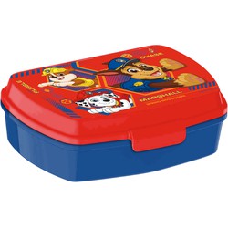 Paw PatrolA broodtrommel/lunchbox voor kinderen - rood/blauw - kunststof - 20 x 10 cm - Lunchboxen