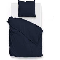 Zo!Home Dekbedovertrek Satinado Navy Blue 140 x 200 220 cm + 1 sloop 60 x 70 cm