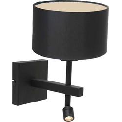 Moderne Wandlamp - Steinhauer - Metaal - Modern - E27 - L: 250cm - Voor Binnen - Woonkamer - Eetkamer - Zwart