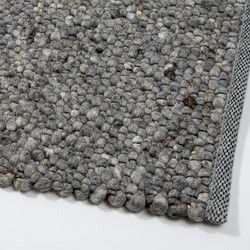 Wollen vloerkleed Bergamo 228 Donker Grijs - Eva Interior - 200 x 300 cm - (L)