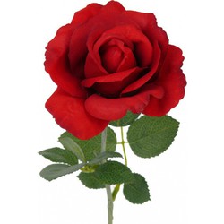 Kunst roos Carol - rood - 37 cm - decoratie bloemen - Kunstbloemen