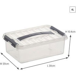 Sunware opbergbox - transparant - 4L - 30 x 20 x 10 cm - Opbergbox