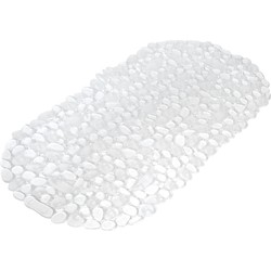 Badkuip ruwe anti-slip mat transparant 52 x 52 cm met stenen patroon - Badmatjes