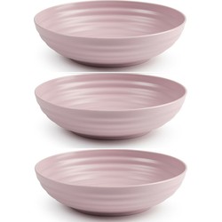 Set van 6x Kommetjes/schaaltjes - Dessert/ontbijt - Kunststof - D19 cm - Oudroze - Kommetjes