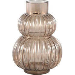 PTMD Uger Vaas - 18 x 18 x 25 cm  - Glas - Bruin