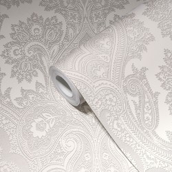 Livingwalls behang barokprint zilver en grijs - 53 cm x 10,05 m - AS-387084
