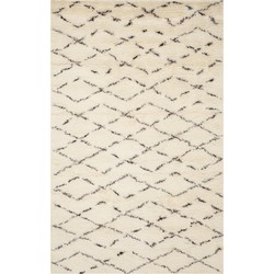 Safavieh Moroccan Indoor Hand Tufted Area Rug, Casablanca Collection, CSB847, in White & Brown, 152 X 244 cm