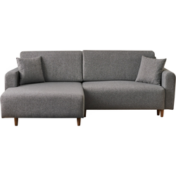 Hoekbank met slaapfunctie en linkse chaise longue in stof L246 cm - MANE