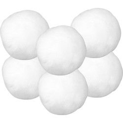 Rayher Hobby Sneeuwballen - 6x stuks - wit - D7,5 cm - acryl - Decoratiesneeuw