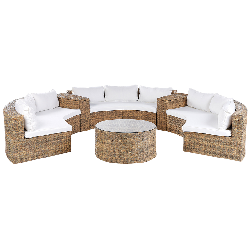 SEVERO - Loungeset voor 9 - Goudbruin - PE rotan - 
