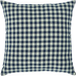 Kave Home - Yanil-kussensloop van 100% katoen met groene en blauwe ruiten 45 x 45 cm