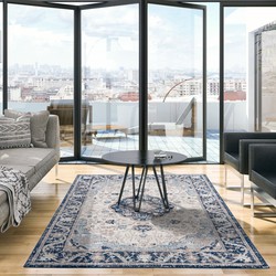 Flycarpets Aricia Medaillon Vloerkleed - 200x290cm - Blauw