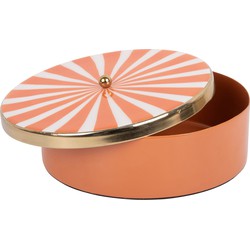 Present Time - Opbergbox Candy Swirl Rond Large - Bright orange & white