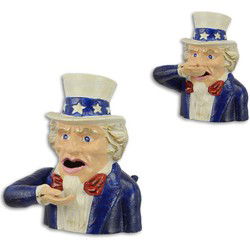 A CAST IRON UNCLE SAM MECHANICAL BANK