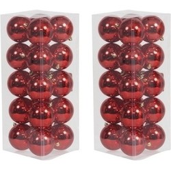 40x Kunststof kerstballen glanzend rood 8 cm kerstboom versiering/decoratie - Kerstbal