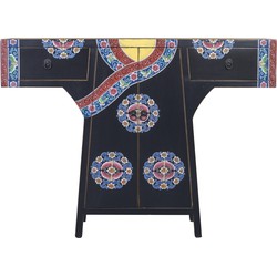 Fine Asianliving Chinese Kimono Kast Handgeschilderd Zwart