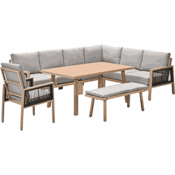 Garden Impressions San Capri lounge dining set 7-delig rechts - light teak aluminium