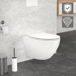 Keramisch wandcloset, 53,5 cm lang, randloos met nano-afdichting & soft-close Luxebath
