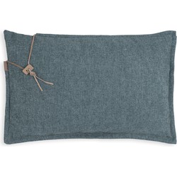 Knit Factory Imre Sierkussen - Jeans - 60x40 cm - Inclusief kussenvulling