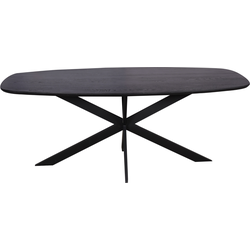Starfurn Eiken eettafel Ferris | Deens Ovaal 200 cm | Zwart
