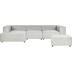 Beliani APRICA - Modulaire Sofa-Grijs-Linnen