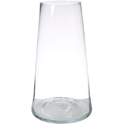 Transparante home-basics vaas/vazen van glas 40 x 18 cm Donna - Vazen