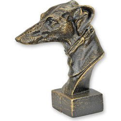 A CAST IRON WHIPPET HEAD BOOKEND