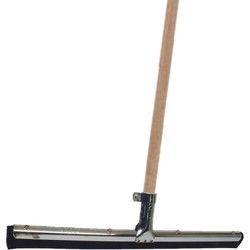 Vloertrekker/douchetrekker voor water metaal/natuurrubber 35 cm met houten steel 130 cm - Vloertrekkers